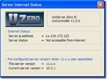 Server Internet status