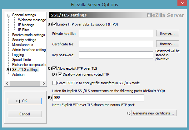 FileZilla Enable SSl