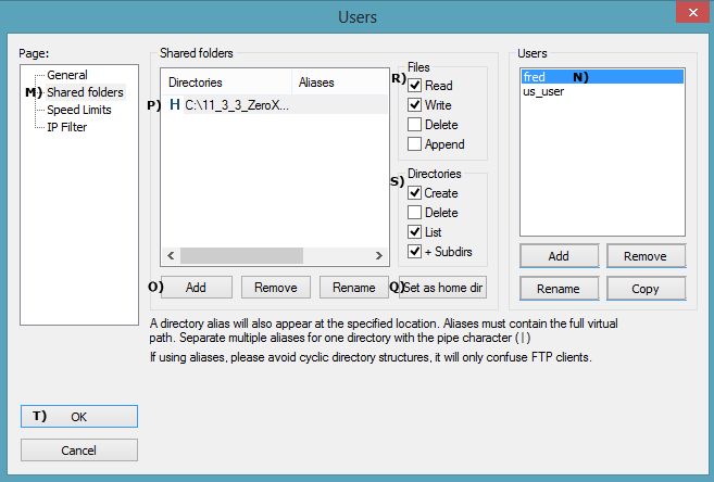 FileZilla Add A User